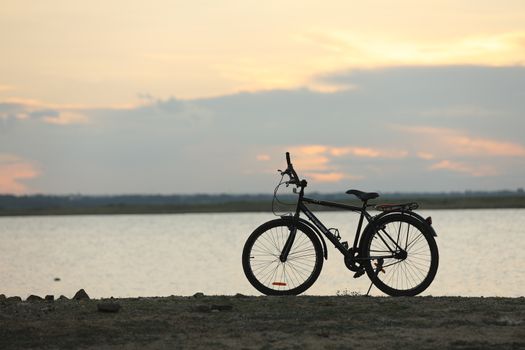 Silhouette of a Bicycle at Rural Area