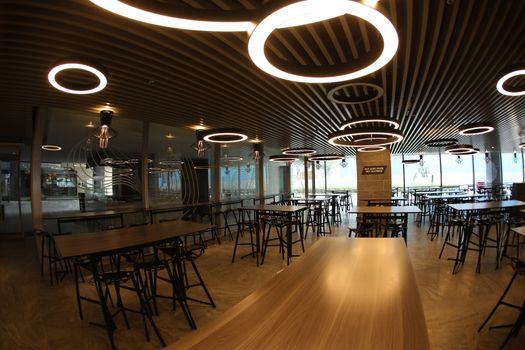 Table and chairs at  restaurant