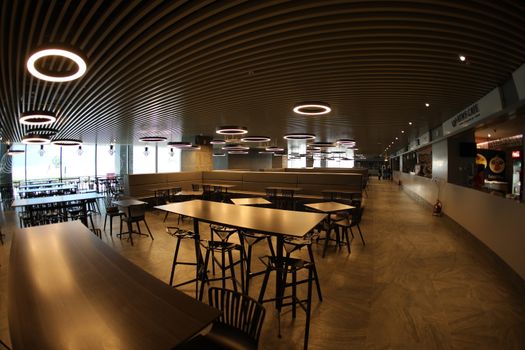 Table and chairs at  restaurant