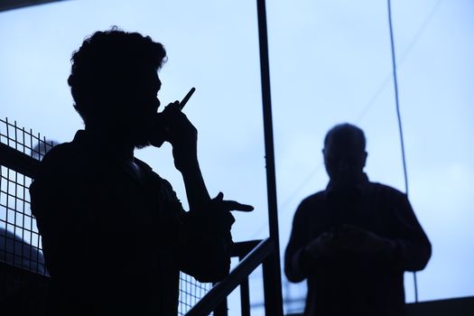 Silhouette of People at work place