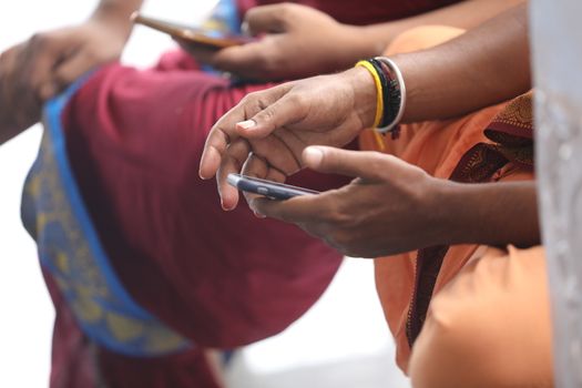Male Model hands with cell phone