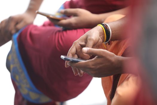 Male Model hands with cell phone
