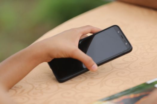 Male Model hands with cell phone