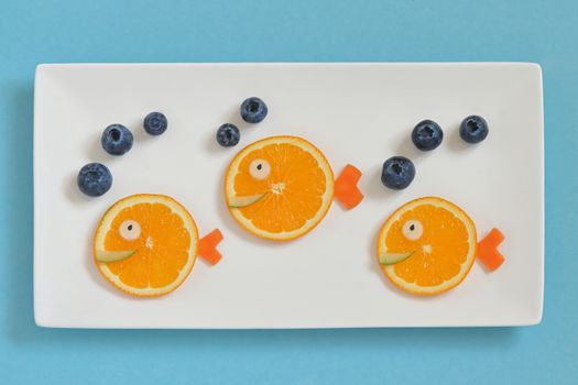 Creative Children's Breakfast With Fruits