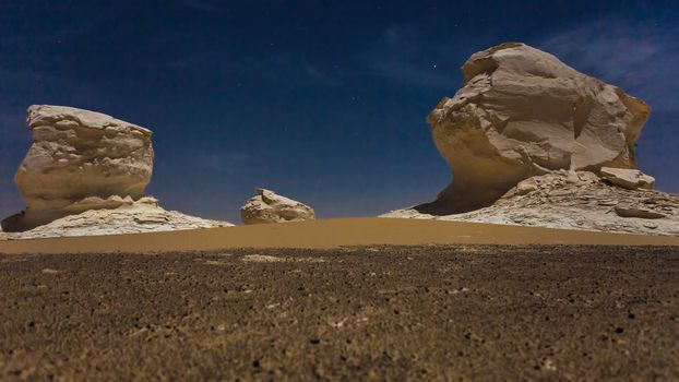 The White Desert at Farafra in the Sahara of Egypt. Africa.