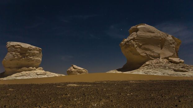 The White Desert at Farafra in the Sahara of Egypt. Africa.