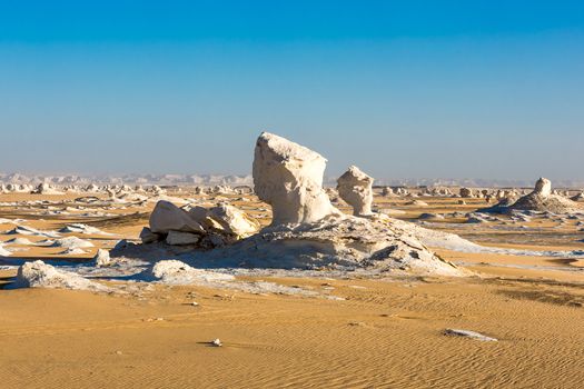 The White Desert at Farafra in the Sahara of Egypt. Africa.