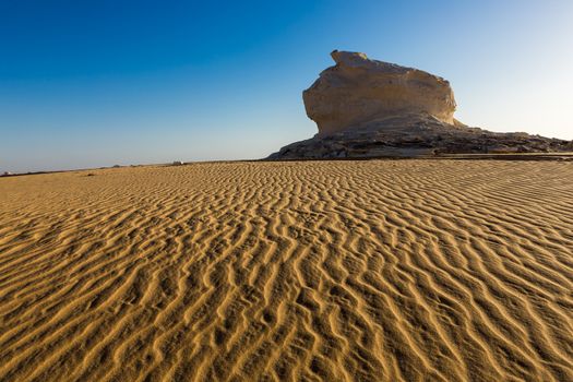 The White Desert at Farafra in the Sahara of Egypt. Africa.