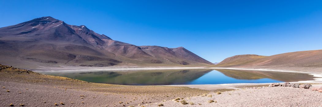 Lagunas Altiplanicas, Miscanti y Miniques, amazing view at Atacama Desert. Chile, South America.