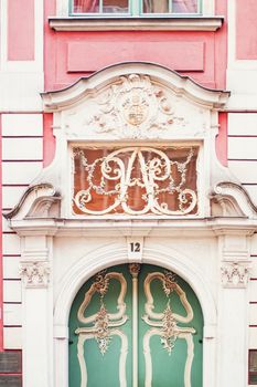 Detail of a historical building in the Old Town in Gdansk, Poland, architecture and design