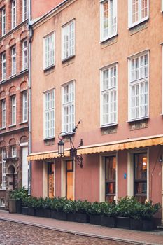 Gdansk, Poland circa January, 2020: Historical building in the Old Town in Gdansk, Poland