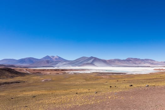 Atacama Desert, Chile. Salar Aguas Calientes. Lake Tuyacto. South America.