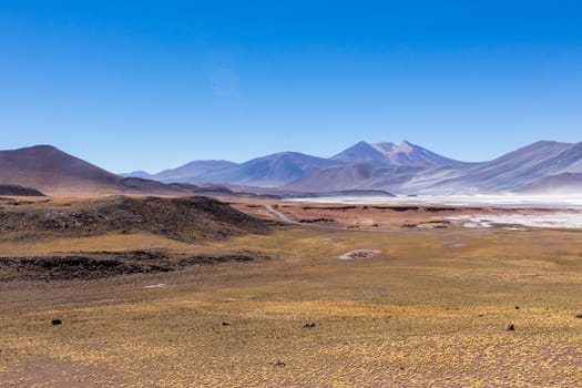 Atacama Desert, Chile. Salar Aguas Calientes. Lake Tuyacto. South America.