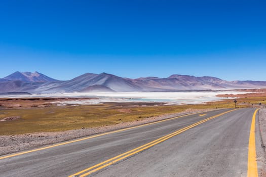 Atacama Desert, Chile. Salar Aguas Calientes. Lake Tuyacto. South America.