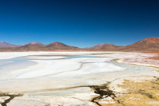 Atacama Desert, Chile. Salar Aguas Calientes. Lake Tuyacto. South America.