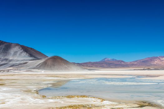 Atacama Desert, Chile. Salar Aguas Calientes. Lake Tuyacto. South America.