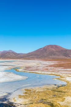 Atacama Desert, Chile. Salar Aguas Calientes. Lake Tuyacto. South America.