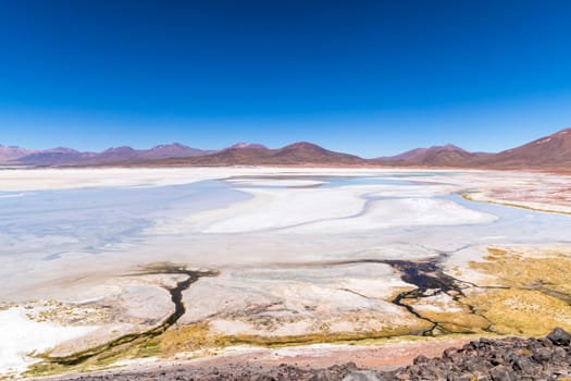 Atacama Desert, Chile. Salar Aguas Calientes. Lake Tuyacto. South America.