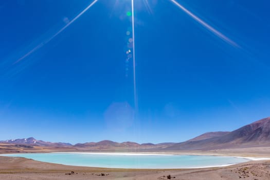 Atacama Desert, Chile. Salar Aguas Calientes. Lake Tuyacto. South America.