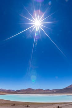 Atacama Desert, Chile. Salar Aguas Calientes. Lake Tuyacto. South America.