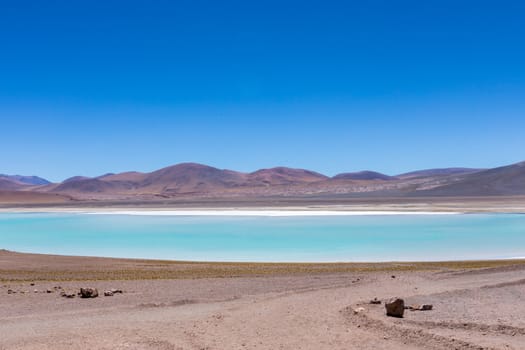 Atacama Desert, Chile. Salar Aguas Calientes. Lake Tuyacto. South America.