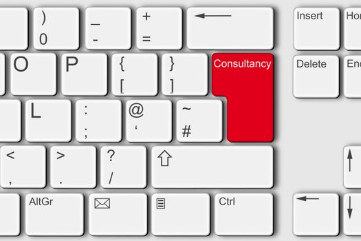 A Consultancy concept PC computer keyboard illustration