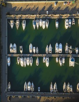 beautiful panorama of Marina of Grosseto in Tuscany, shot taken by drone.