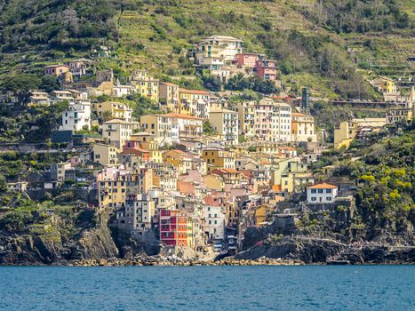 beautiful panorama of National park of Cinque Terre in Liguria, Italy.