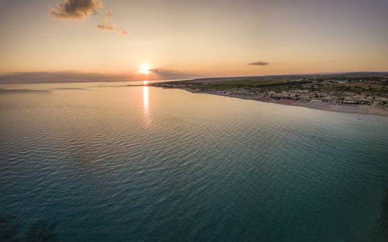 Puglia, Taranto coastline, view from a drone.