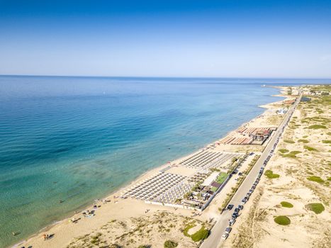 Puglia, Taranto coastline, view from a drone.