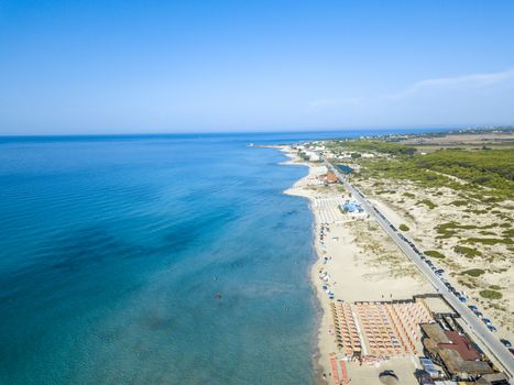 Puglia, Taranto coastline, view from a drone.