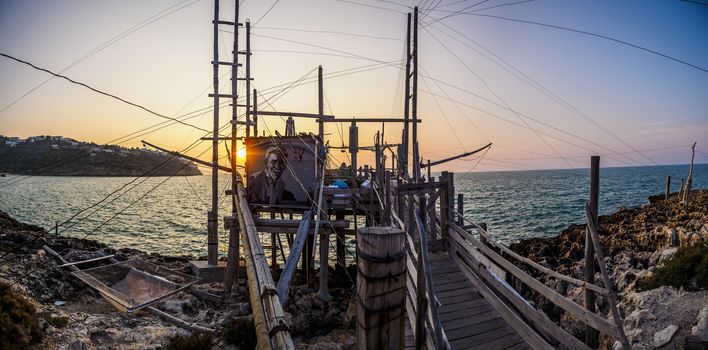 Trabucco da Mimì, located along the coast of Puglia, Italy.