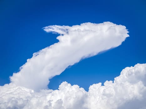 A natural white dragon shape appear over the clouds.