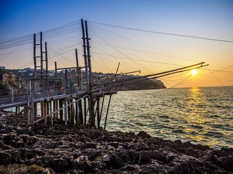 Trabucco da Mimì, located along the coast of Puglia, Italy.