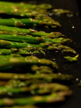 detail of grilled green asparagus