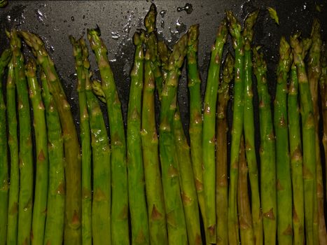 detail of grilled green asparagus