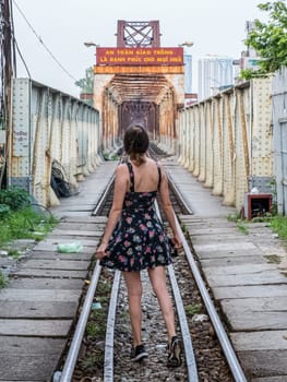 girl on the train tracks