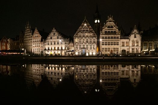 guild houses of Ghent by the canal