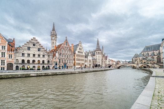 guild houses of Ghent by the canal