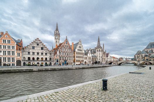 guild houses of Ghent by the canal