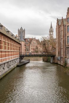 guild houses of Ghent by the canal