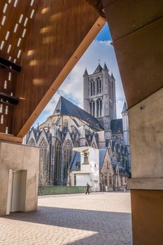 urban landscape with Saint Nicholas Church, Ghent