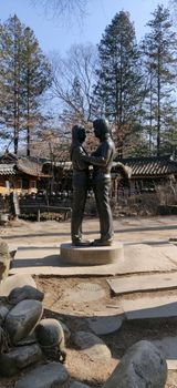 Winter Sonata love statue in Nami Island, South Korea