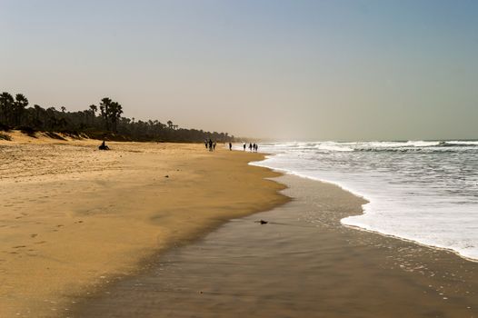 Beautiful long sandy beach in The Gambia, Bijilo near Serrekunda