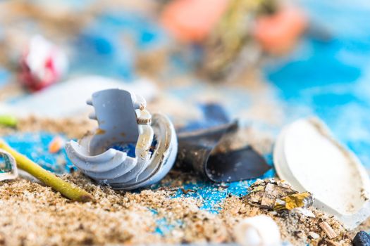 Beach Cleaning. Cleaning dirty beaches by the action of man. Sustainability of the planet and preservation of nature.