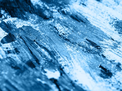 Abstract classic blue acrylic stains. Chaotic brush strokes. Textured artistic background.