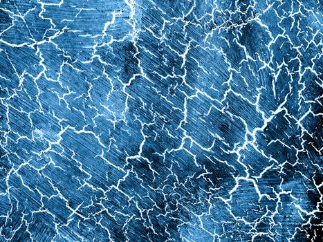 Classic blue colored texture with white cracks. Surface with craquelure effect.