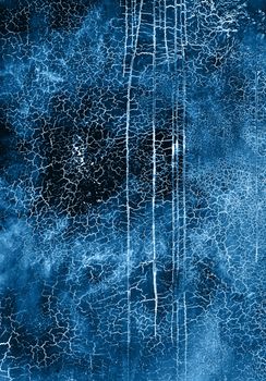 Classic blue colored texture with cracks. Surface with craquelure effect.