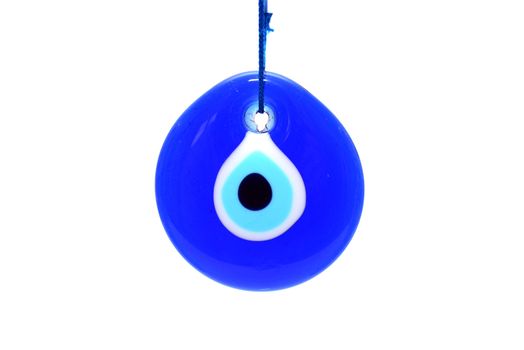 evil eye symbol amulet over white background