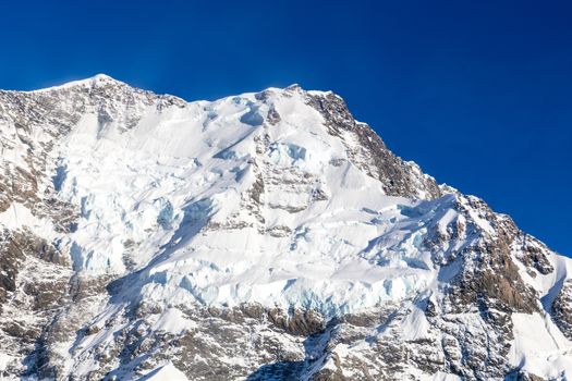 Mount Cook, New Zealand. plane ride to an area completely covered by ice and snow. Oceania.